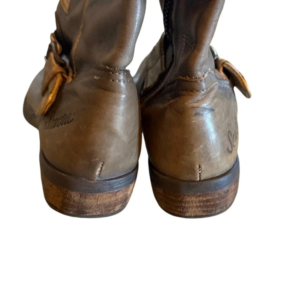 Sonora Grey Brown Eagle Embroidery Leather Cowboy Boots Kid's‎ 31